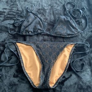 Black lace bikini set